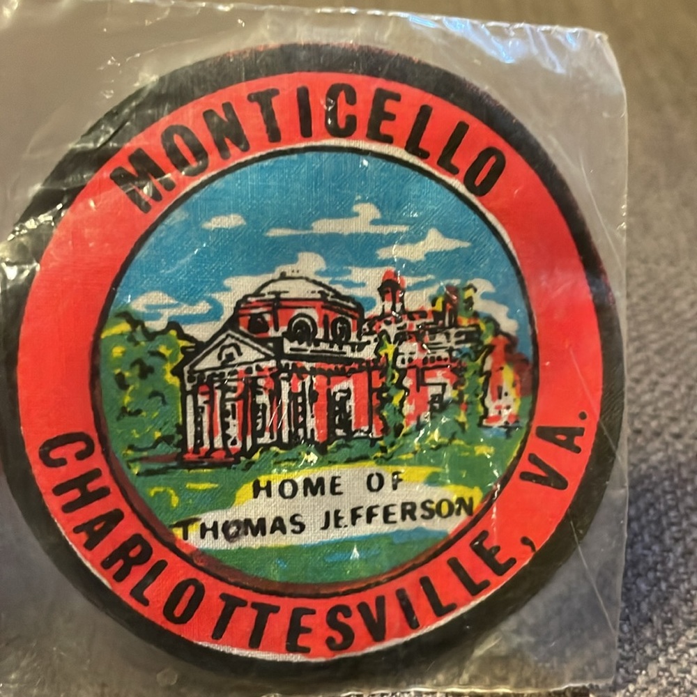 NWT vintage 1970’s Monticello iron on patch